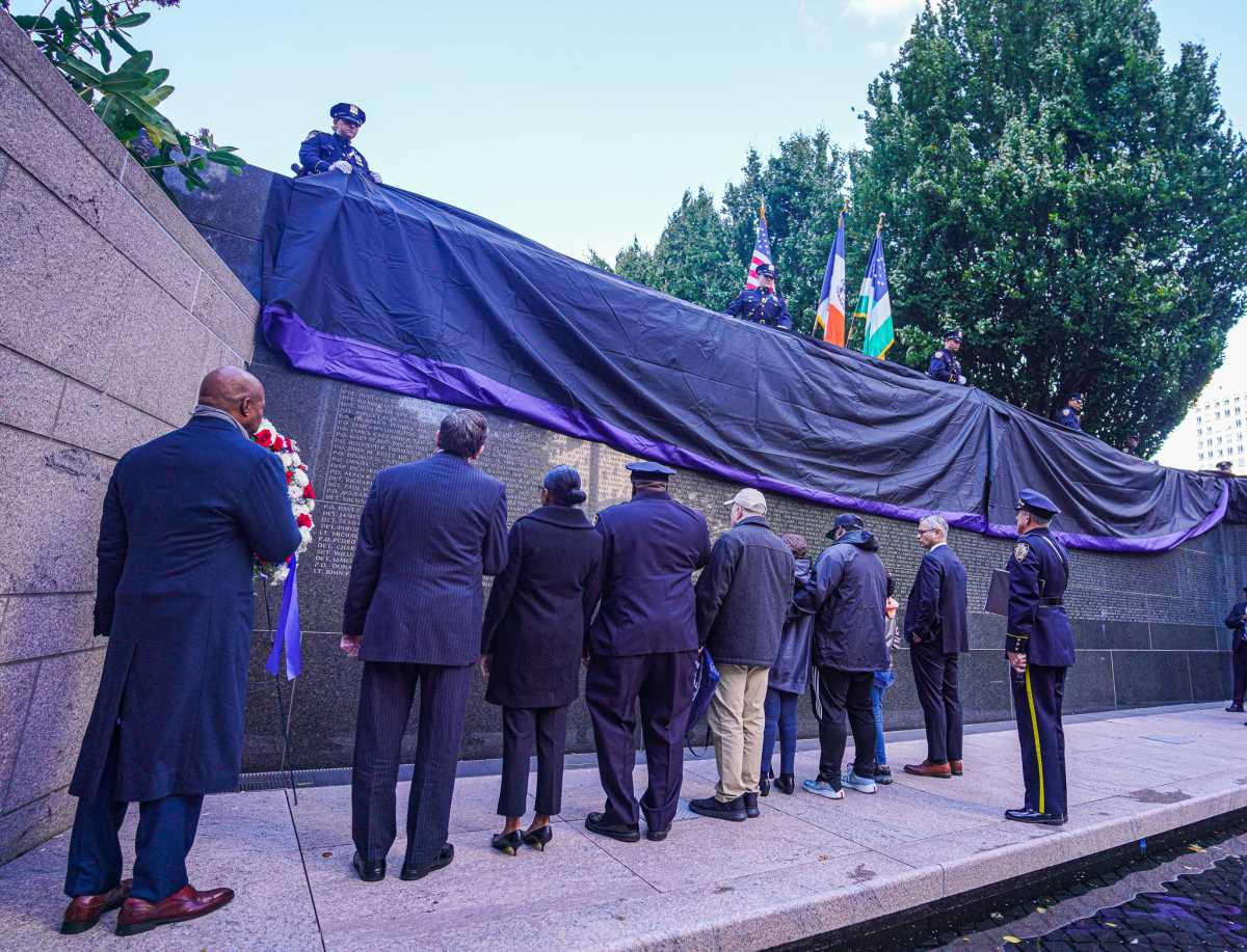 NYPD memorial wall tribute