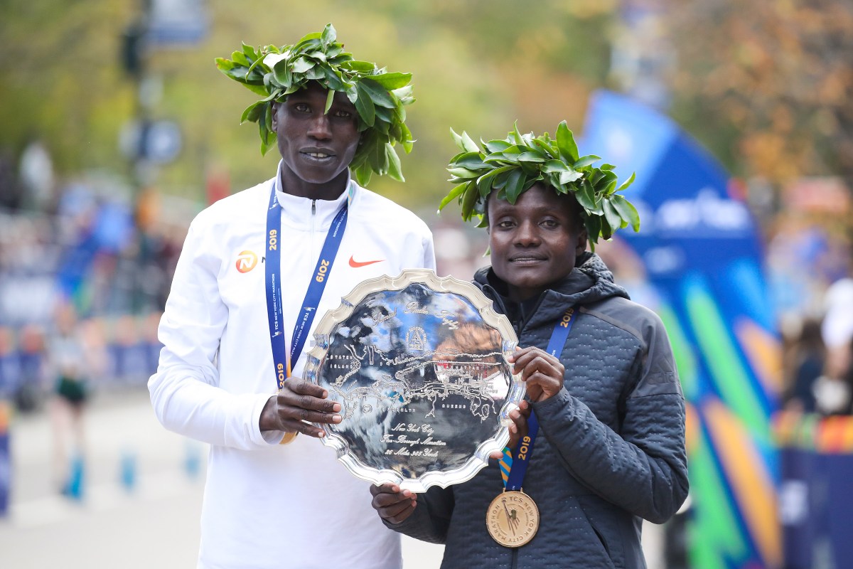 NYC MARATHON | Geoffrey Kamworor on being trained to never quit 2 Geoffrey Kamworor (left) during the 2019 NYC Marathon.