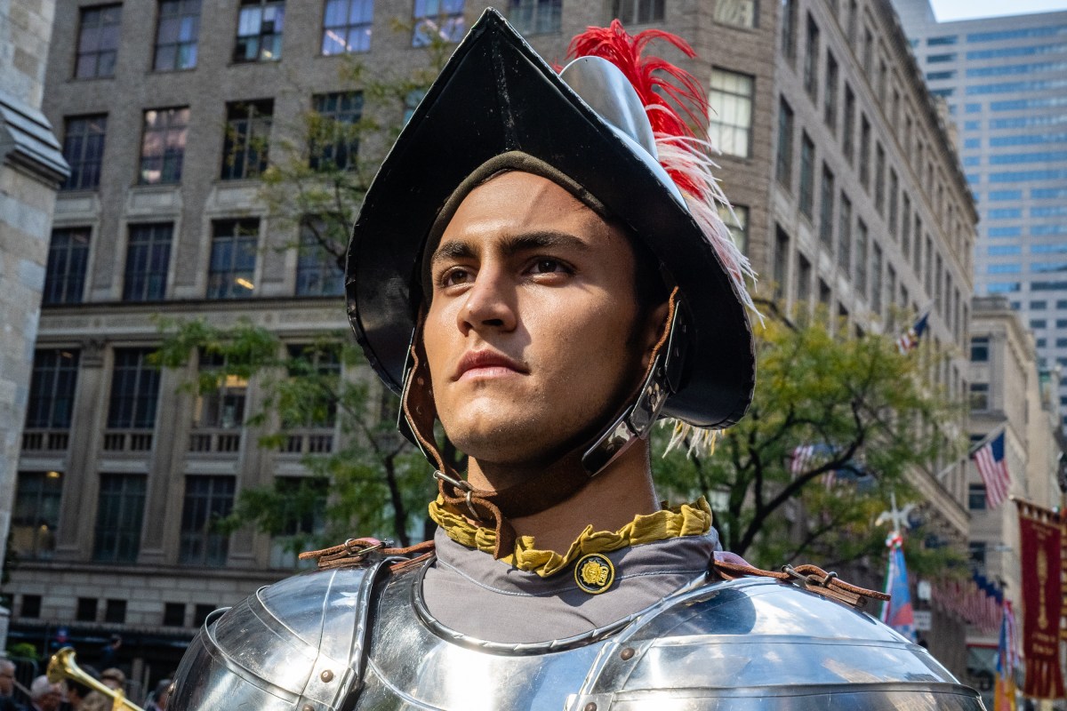 a man dressed as a knight