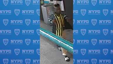 man in striped shirt who allegedly attacked a man in Highbridge in the Bronx