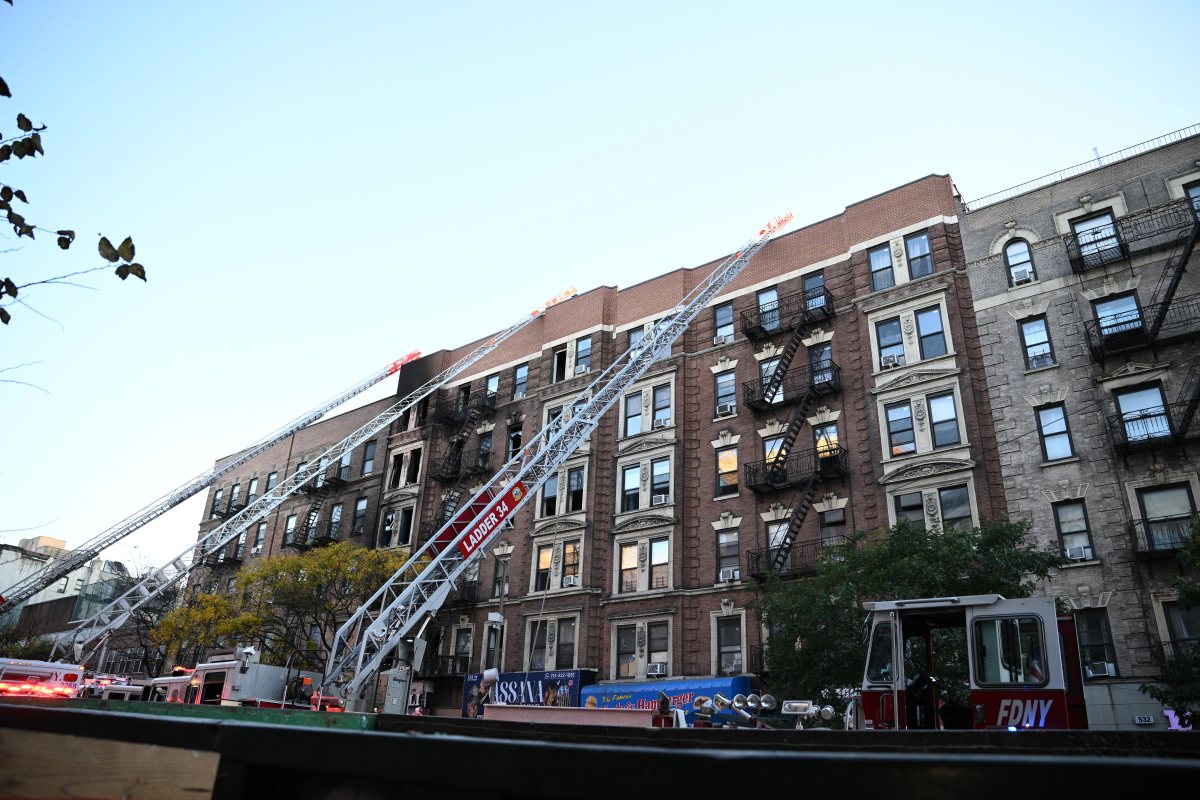 Cause of six-alarm Manhattan fire that critically injured firefighter still under investigation 2 Firefighters battle a six-alarm fire in Hamilton Heights, Manhattan on Nov. 1, 2024.