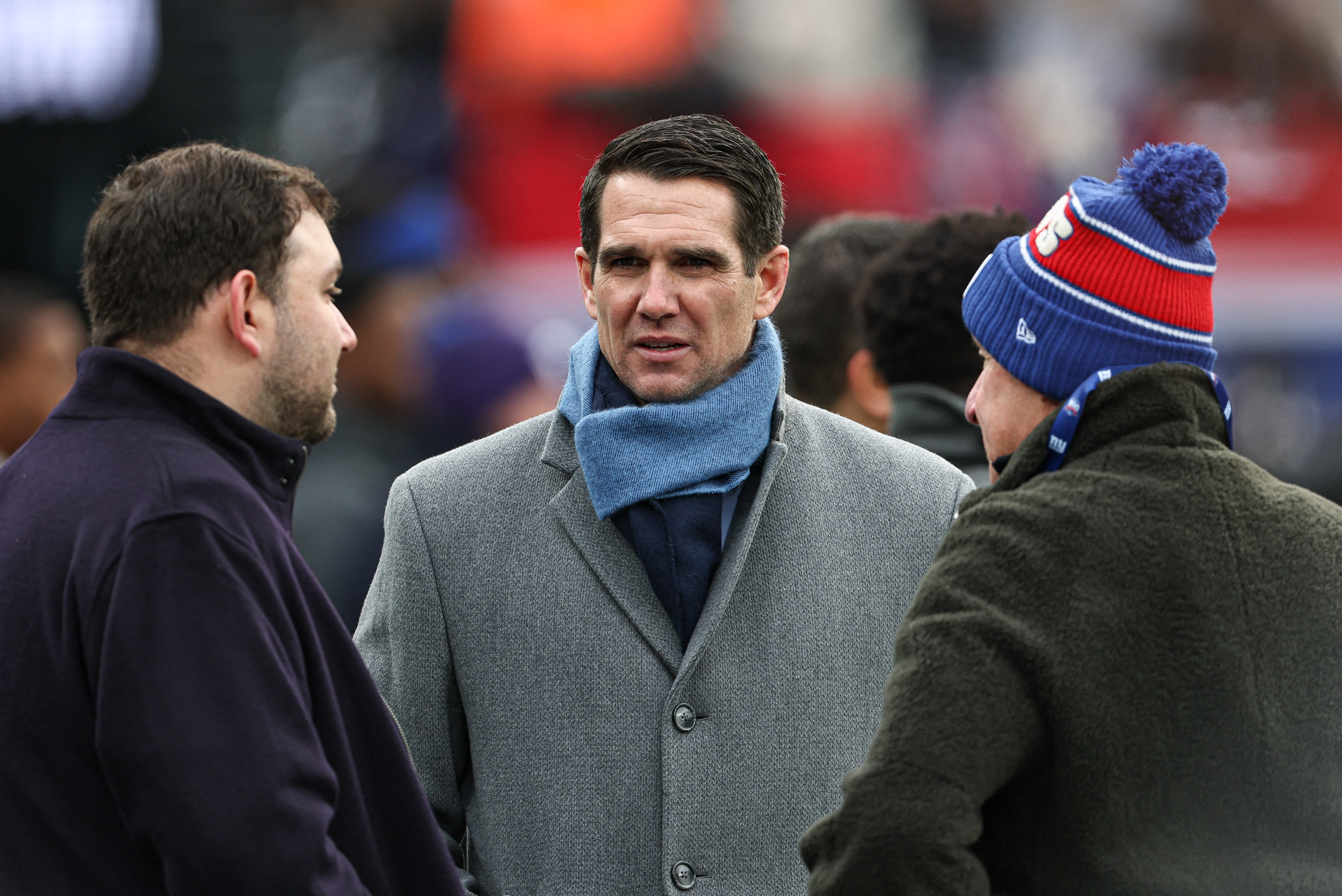 Saquon Barkley, Eagles Super Bowl title is exactly what Giants deserve 3 East Rutherford, New Jersey, USA; New York Giants general manager Joe Schoen, center, on the field before the game against the Baltimore Ravens at MetLife Stadium.