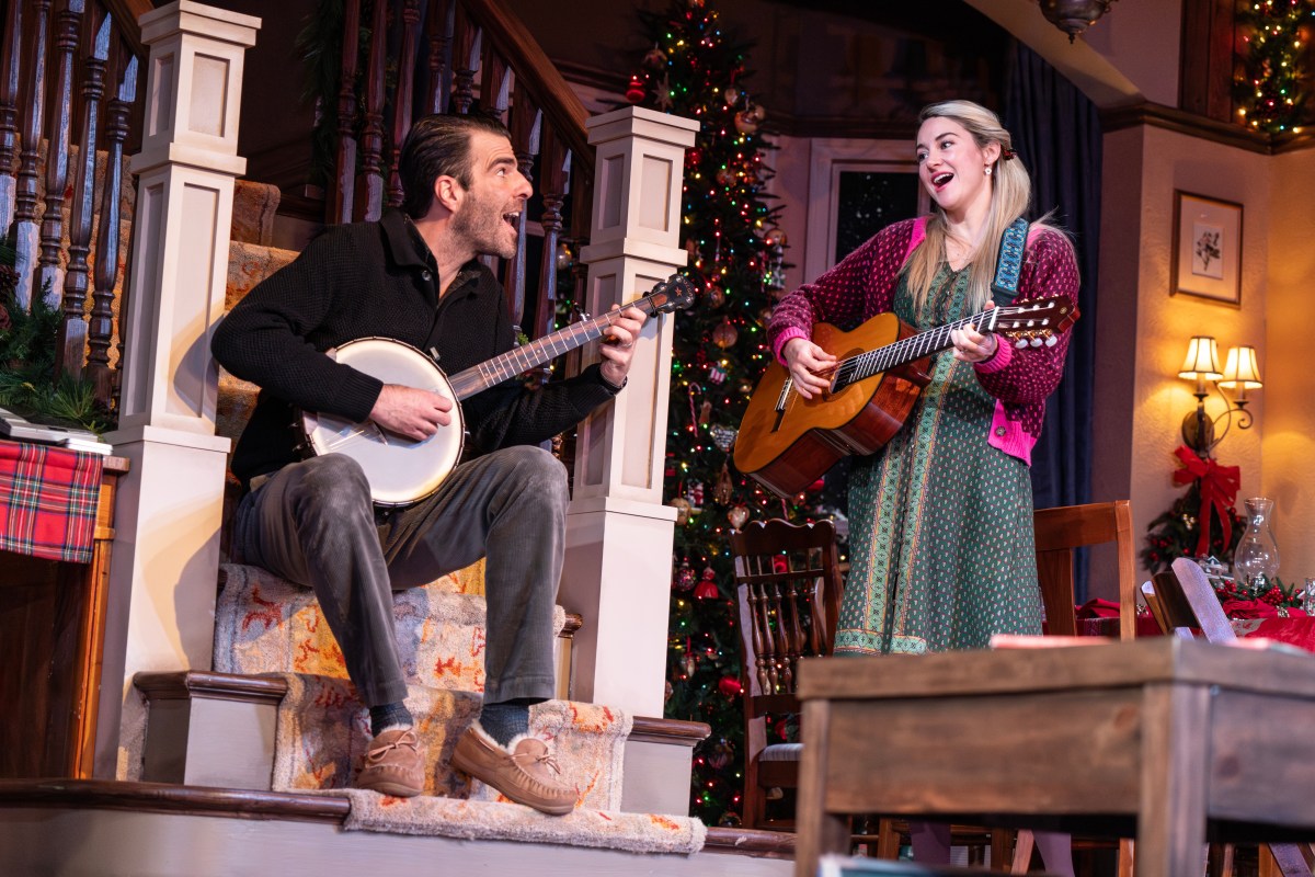 Zachary Quinto and Shailene Woodley in "Cult of Love" on Broadway