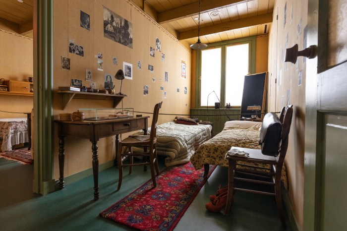 A replica of one of the bedrooms where the Frank family hid from the Nazis.