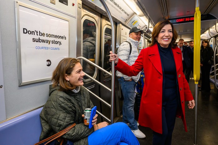 As NYC subways continue to get safer, one crime remains a top concern for MTA and NYPD 3 Gov. Kathy Hochul rides the subways in December 2024. The governor proposed expanding involuntary commitments of mentally ill people to stem violent incidents on the subways. Friday, Jan. 3, 2025.