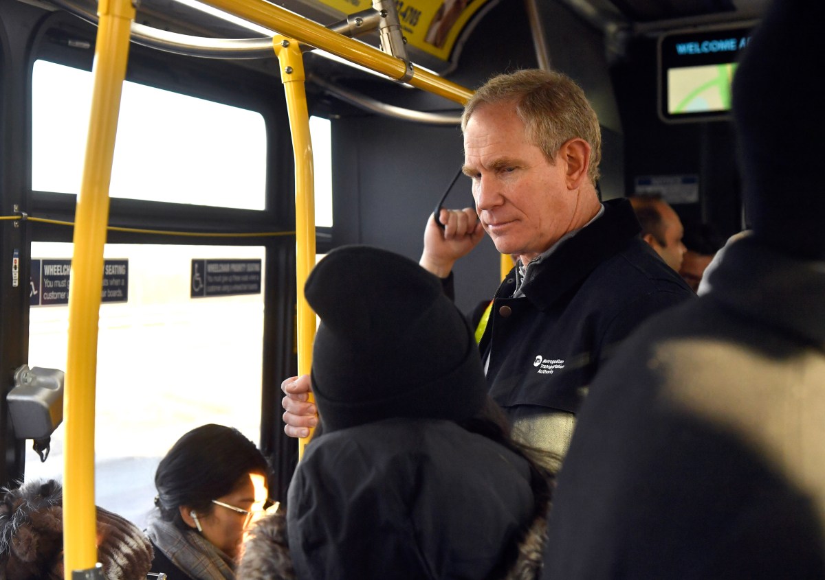 Congestion pricing: Traffic still decreasing, MTA says — but they're still crunching the revenue numbers 2 MTA chair Janno Lieber riding bus during congestion pricing era