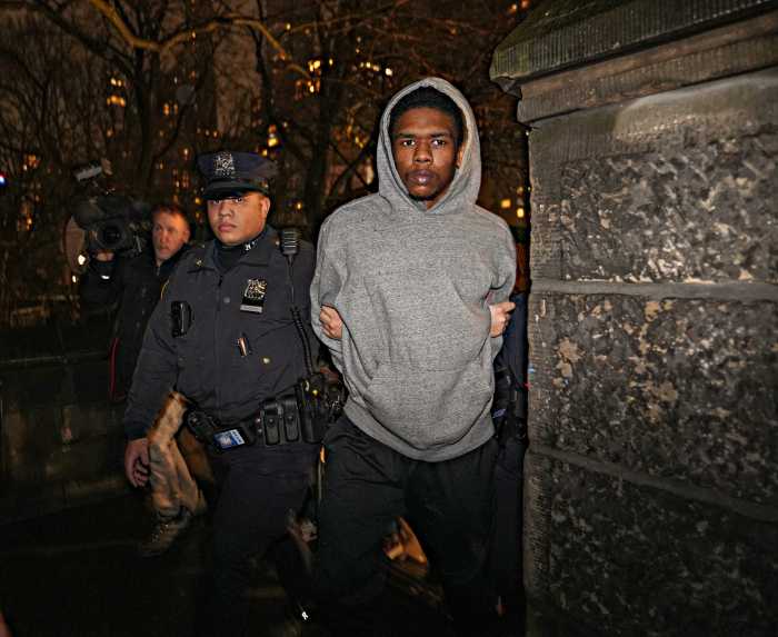 Police arresting the suspect