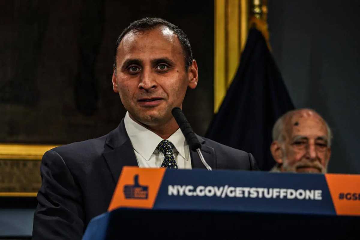 New York City Bar President Muhammad Faridi speaks in 2023 when he was appointed by Mayor Eric Adams to the Handschu Committee.