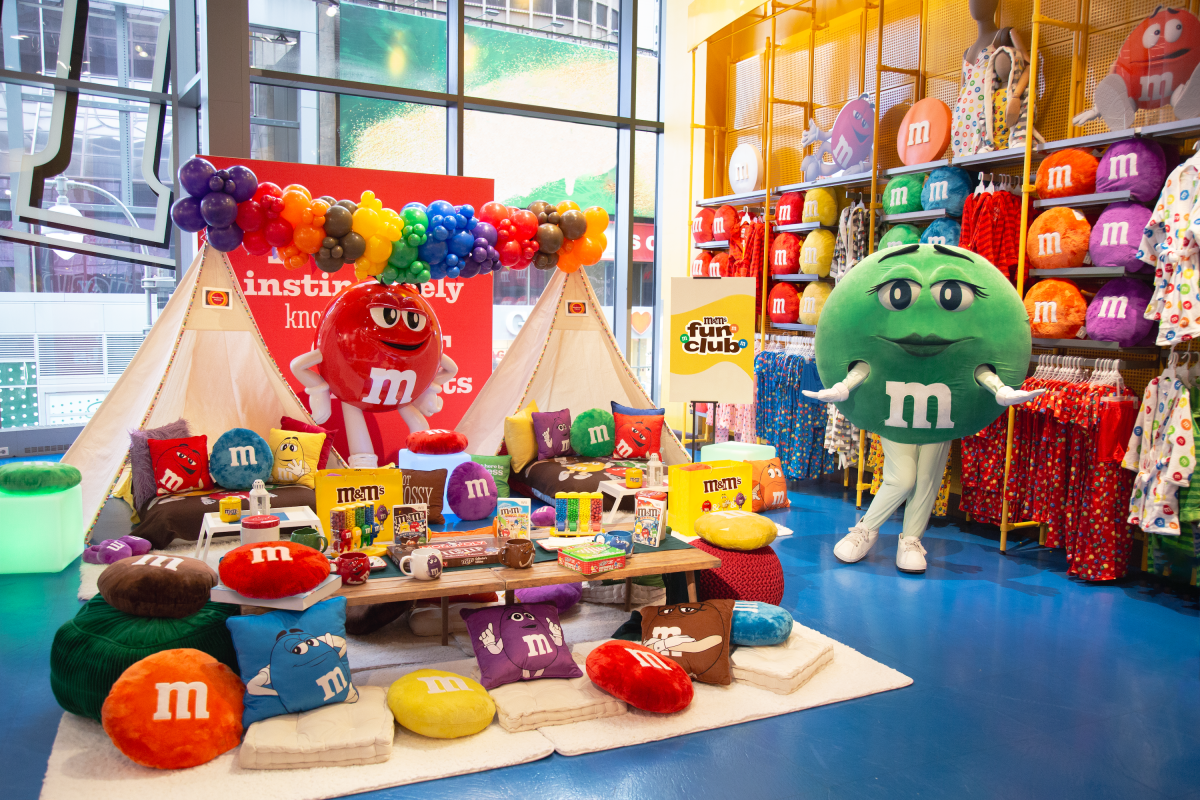 Here's how you can win a nostalgic sleepover at the Times Square M&M's store 2 The M&Ms sleepover setup!