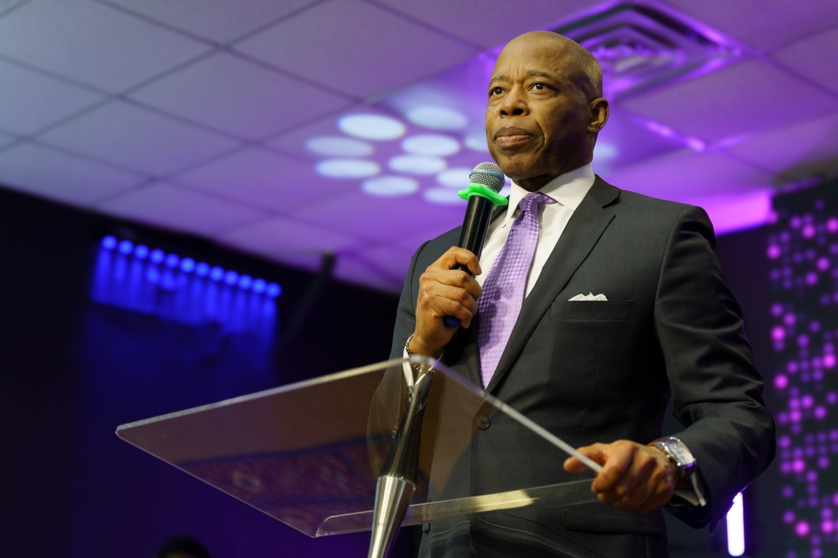 Mayor Adams speaking at a Bronx church