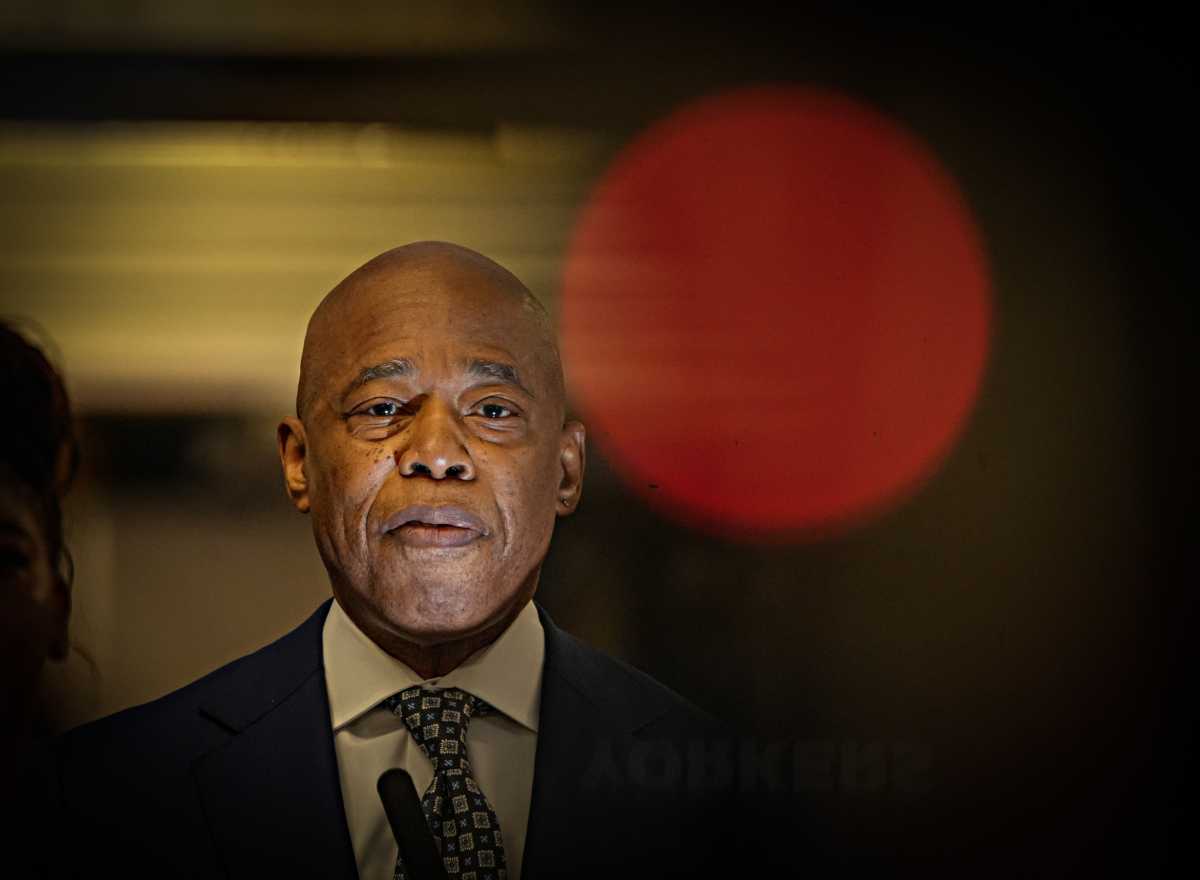 Mayor Eric Adams speaking
