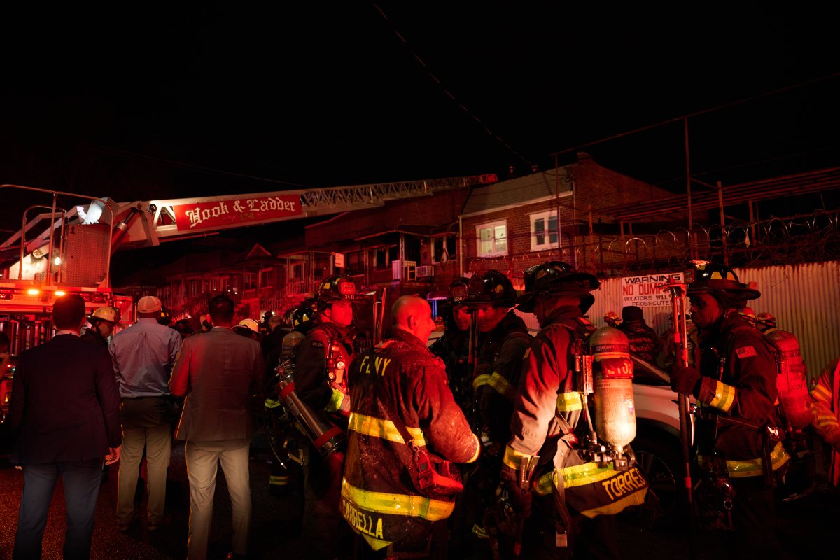 Firefighters at scene of Brooklyn fire 