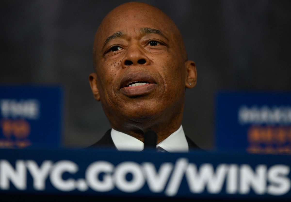 Mayor Adams speaking at press conference at Mamdani