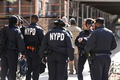 Police in Brooklyn outside shooting scene