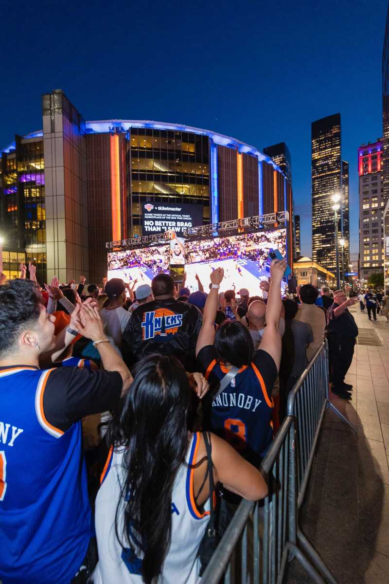 Knicks fans gathered for a watch party at MSG.