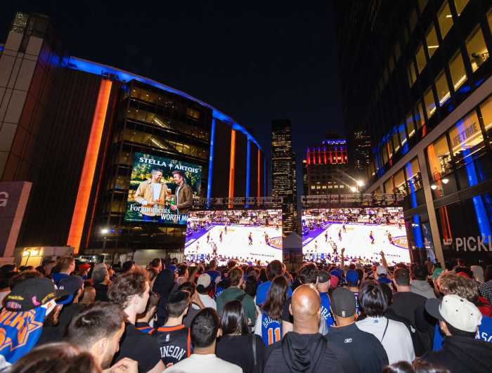 Knicks fans gathered for a watch party at MSG.