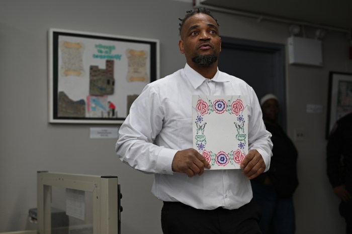 The art of confinement: Rikers Island detainees' work goes on display in Brooklyn 2 Croskey shared his love of Line Art with DOC and Parks staff during the April 11 grand opening, bringing with him several other pieces he has created during his incarceration