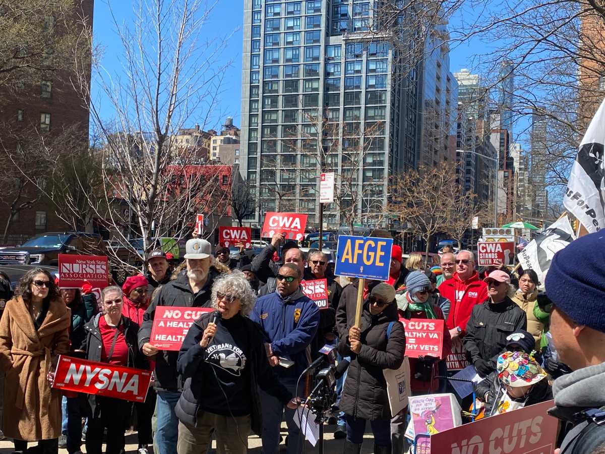 'Saving pennies will cost lives': Nurses and veterans rally against VA staffing cuts 1 Susan Schnall, Vietnam veteran and president of Veterans for Peace, speaks passionately at the rally, calling for the country to take care of those who have served.