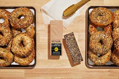 Kiva's newest bar is the Everything Bagel Seasoning Dark Chocolate edible.