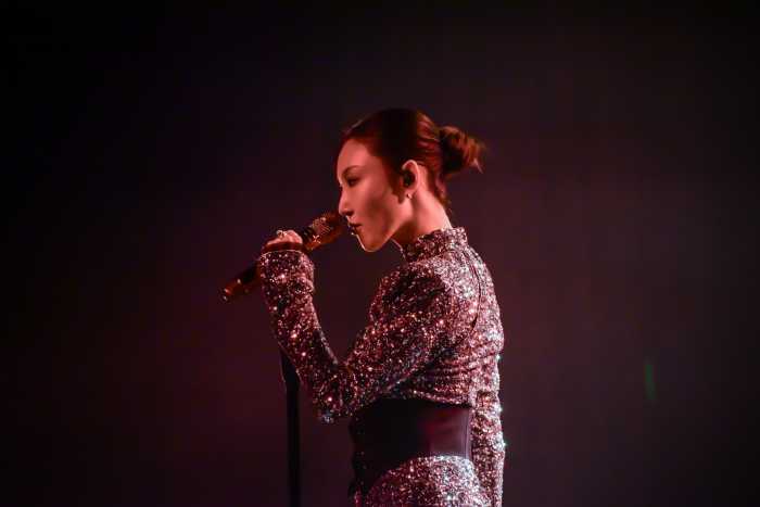 Hwasa performs in Brooklyn.
