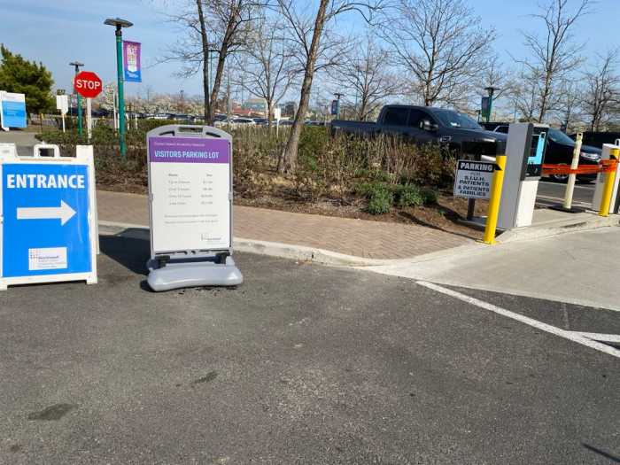 a parking lot at a Staten Island hospital
