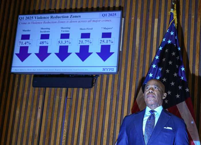Mayor Adams speaks about NYPD crime reduction