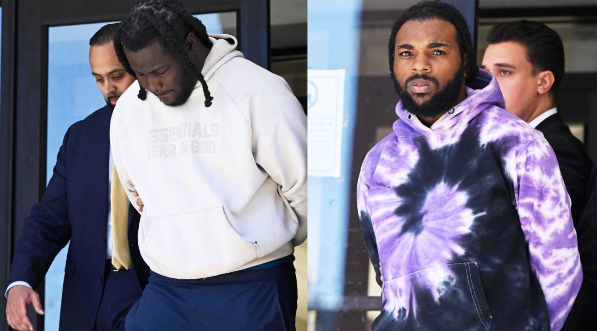 Robbers who shot off-duty Queens cop inside his luxury car booked on attempted murder charges 1 Suspected robbers who shot off-duty cop in Queens at perp walk