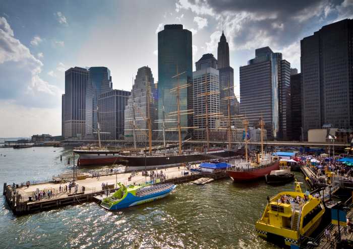 The South Street Seaport was slated to receive $42.4 million in federal funding through FEMA’s BRIC program for critical infrastructure upgrades. The project, now cut, aimed to protect the area from coastal flooding, sea level rise, and extreme weather.