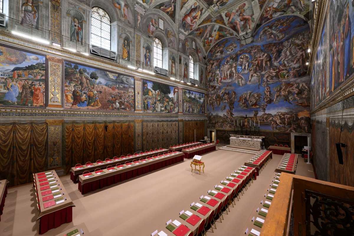 Papal conclave begins in Rome as New York's Cardinal Dolan and others deliberate future of Catholic Church 3 Interior of the Sistine Chapel ahead of papal conclave