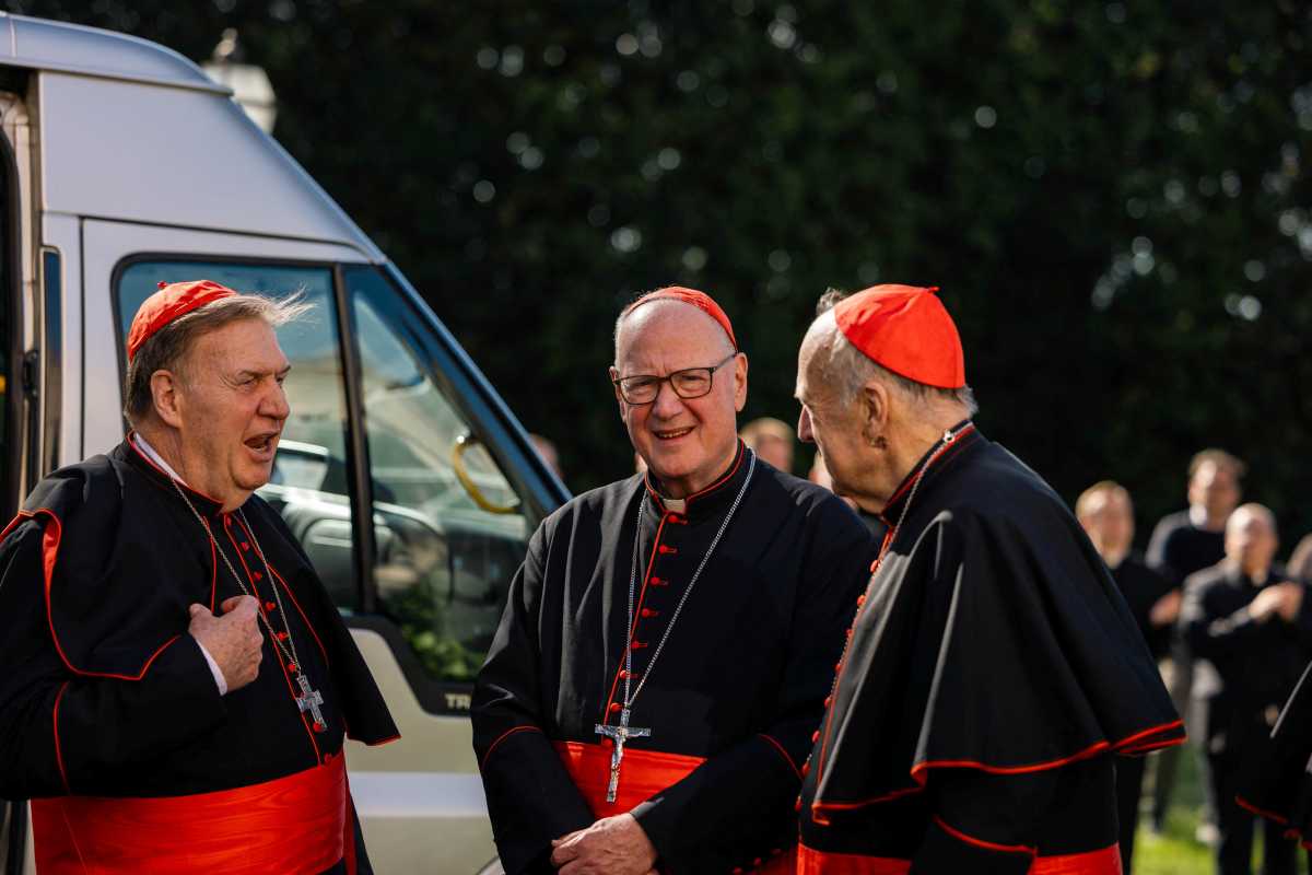 New York Cardinal Dolan with other cardinals at papal conclave