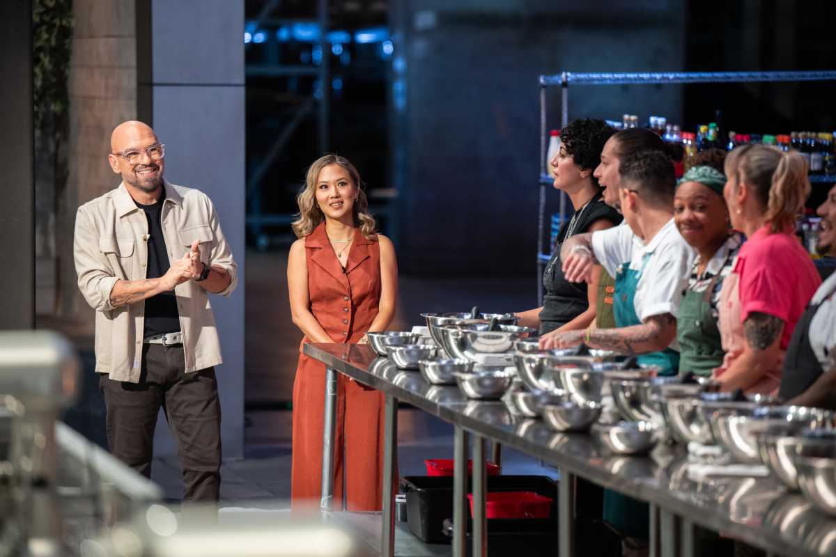 Host Michael Symon and Esther Choi introduce the first challenge, as seen on "24 in 24: Last Chef Standing"