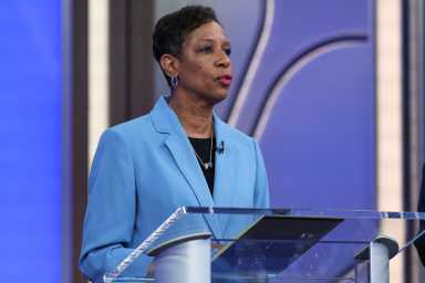Speaker Adrienne Adams speaking at debate