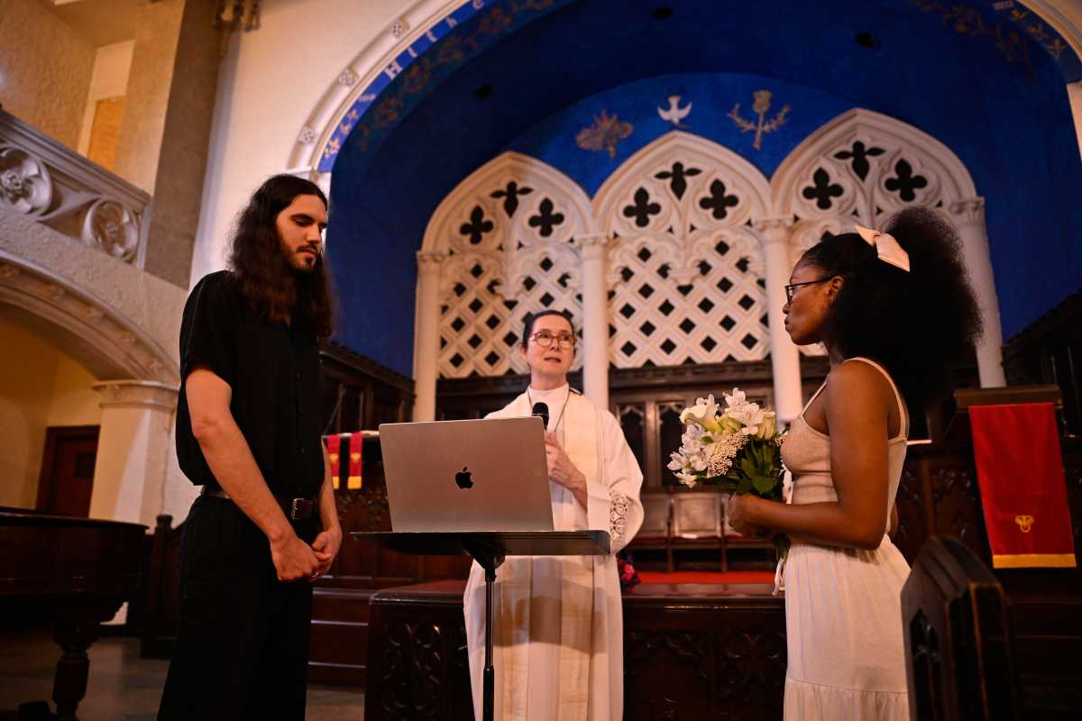Love in the time of ICE raids: A Russian immigrant marries a Brooklyn woman as deportation threat looms 2 Maksim Reviaka, (left) stands next to his wife Akeelah while taking vows during their marriage cereomy at Second Presbyterian Church on Sunday, June 22. Reviaka is set to face a deportation hearing on July 1.