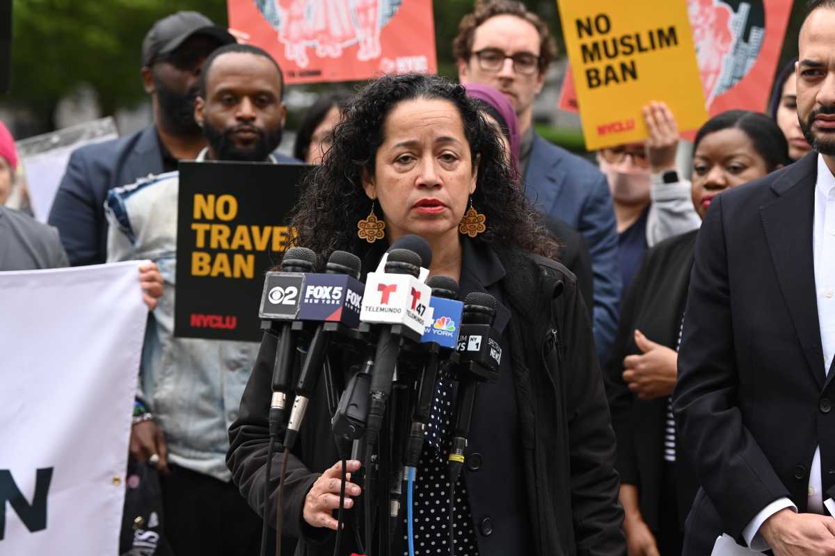 Trump travel ban on 12 African and Asian nations 'racist' and un-American, New York pols and advocates say 2 City Council Member Alexa Aviles blasted President Trump's travel ban that impact 12 countries during a rally in Foley Square on June 9, 2025.