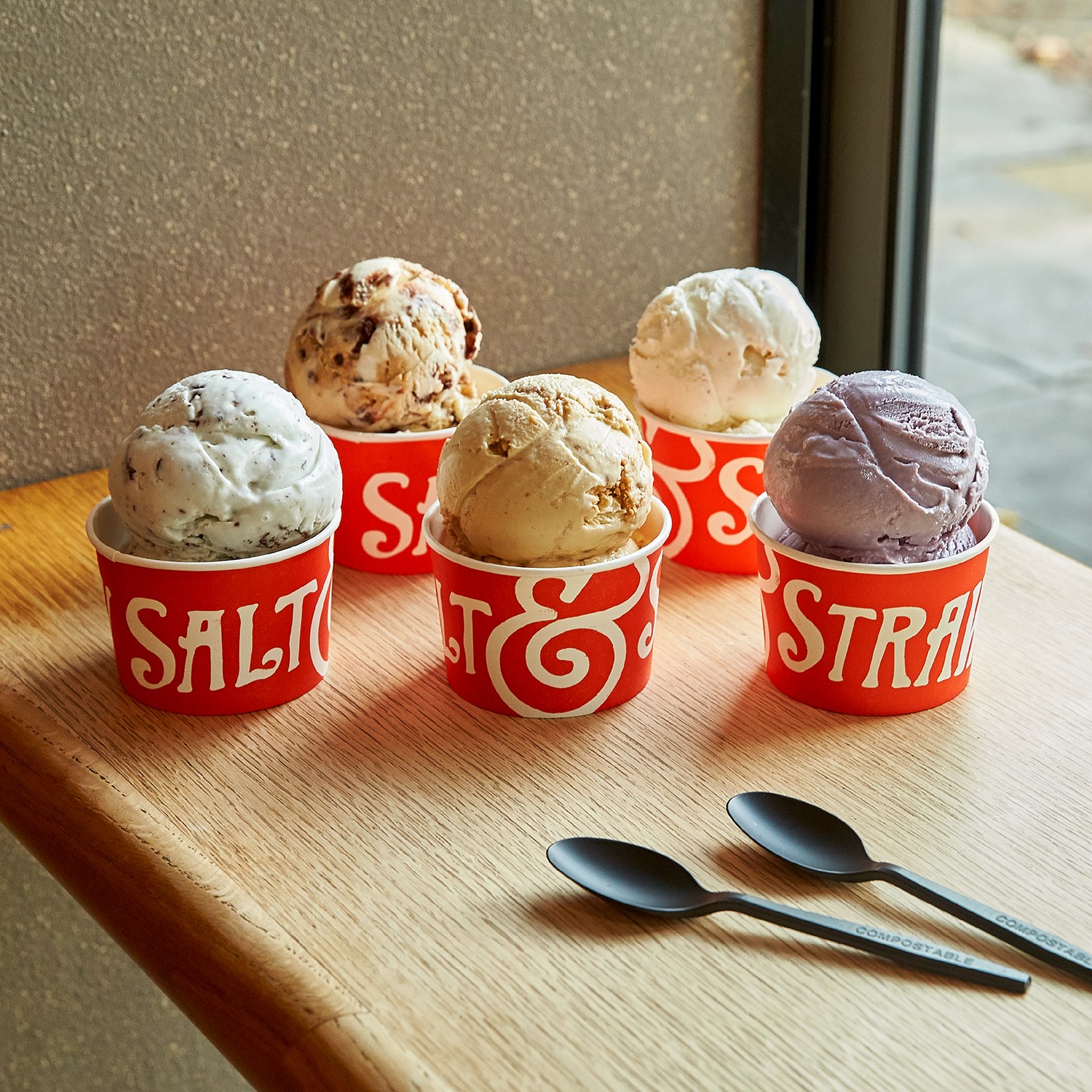 ice cream scoops from salt & straw