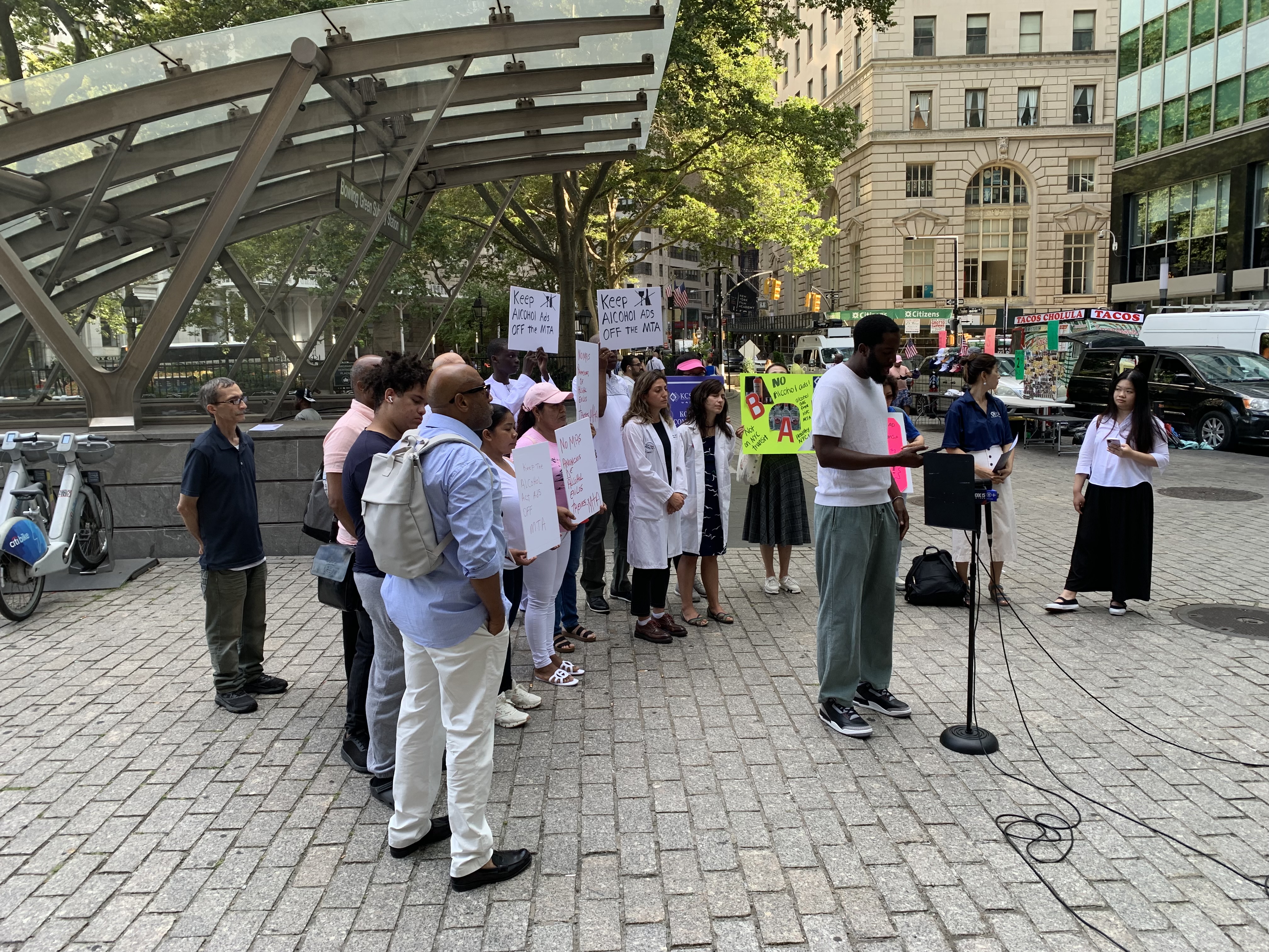 protesters in lower manhattan