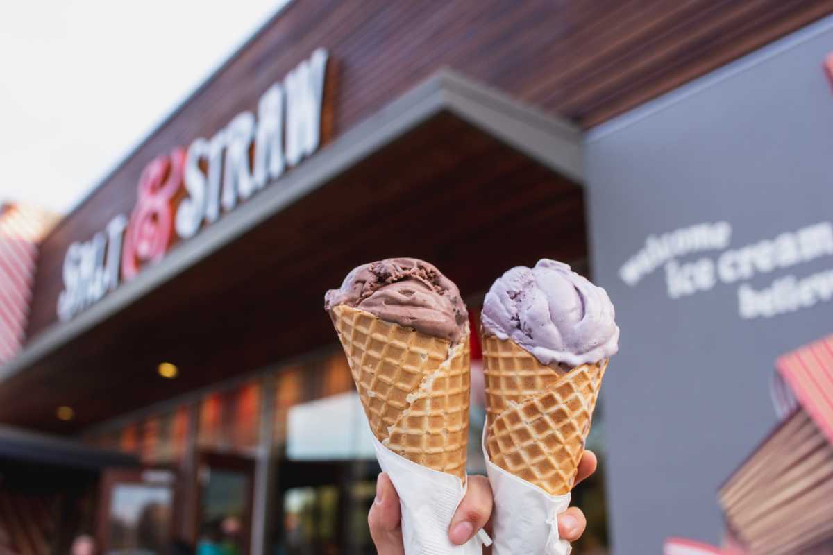 ice cream cones from Salt & Straw