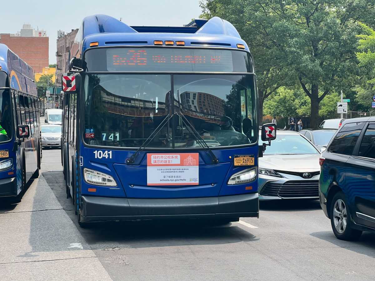 Bus in the Bronx with camera to catch drivers who break the law