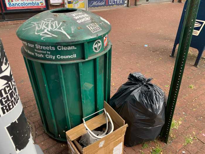 Trash talk: What's NYC doing about overflowing public litter baskets full of waste? 4 an outdoor public trash basket