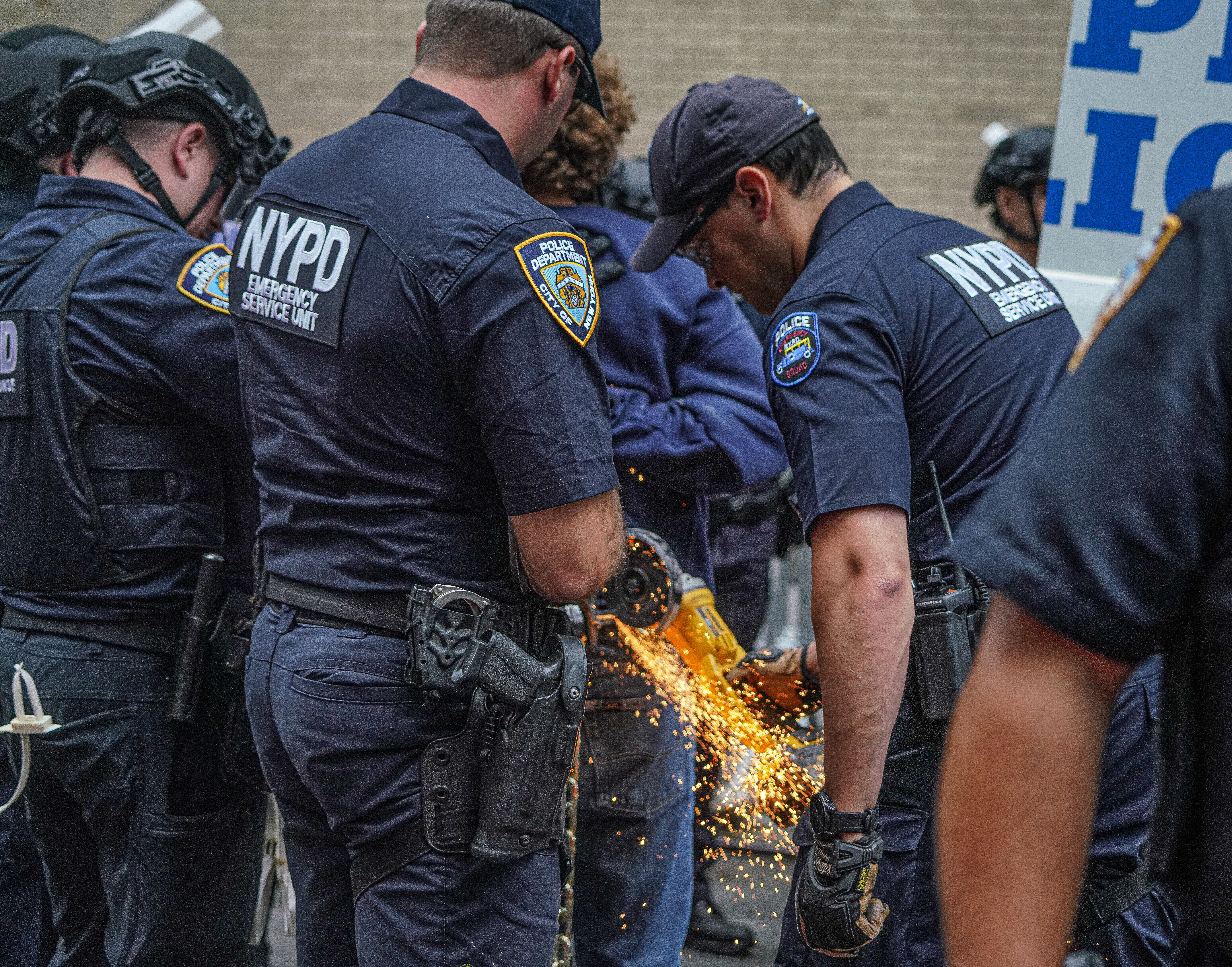 Five pro-Palestine protesters in custody after chaining themselves to UN's Permanent Mission of Egypt building in Midtown 2 Police cut the chains of a protester in Midtown.
